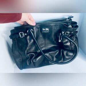 Coach Black Leather Madison Kara Carryall Shoulder Bag Purse No. J1220-22262